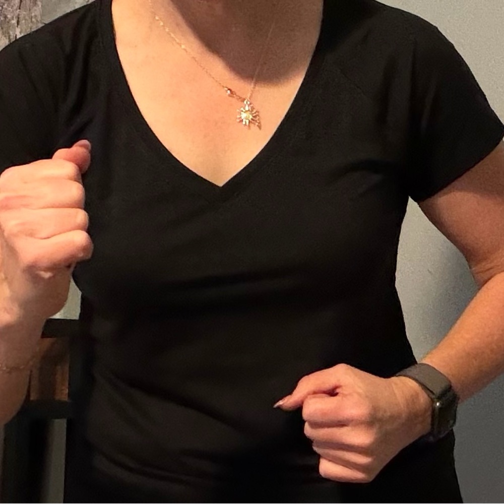 All in Motion Black Short Sleeve V-Neck Tee - Picture 3 of 5